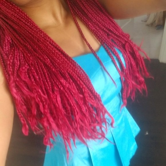 Suzy Shier Electric Blue, Strapless Peplum Dress - Picture 2 of 5